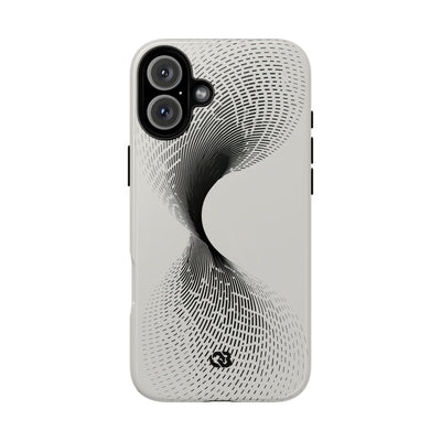 White Tough Phone Case for iPhone - Linear Torsion Grid