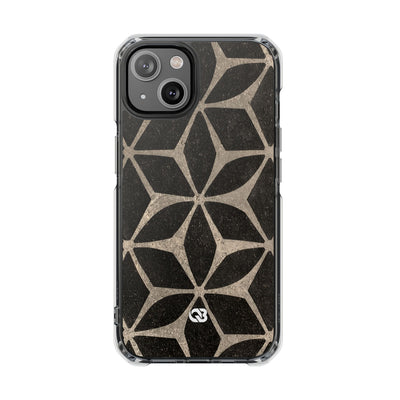 Concrete Mosaic Star · Clear Impact Magnetic Phone Case for iPhone · Black