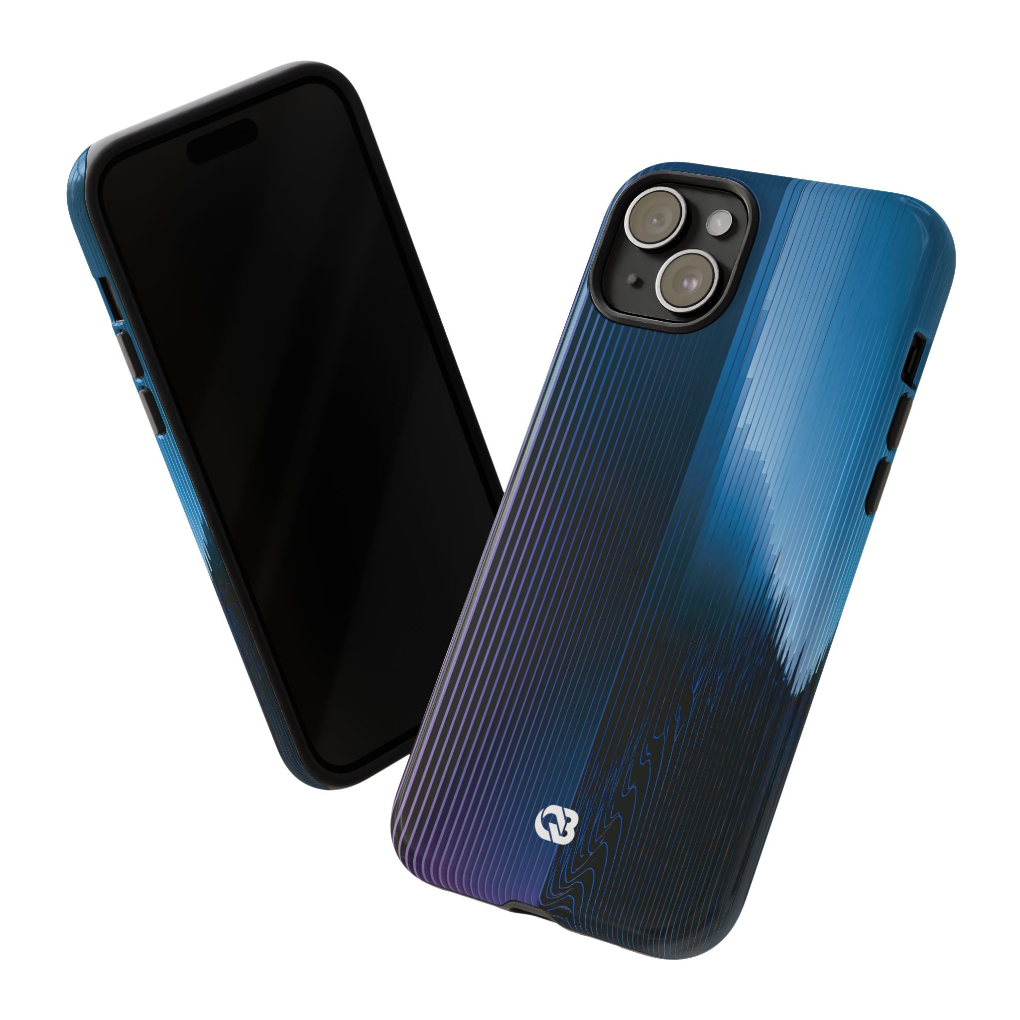 Blue Tough Phone Case for iPhone - Indigo Distortion Wave