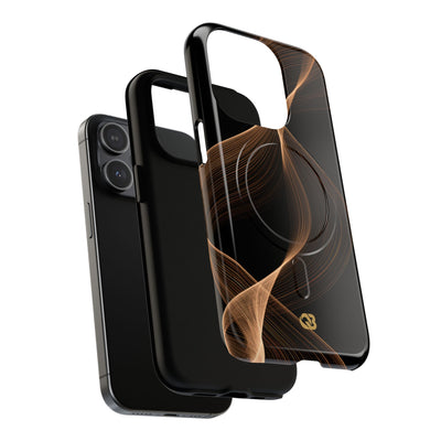 Brown Tough 2.0 Magsafe Phone Case for iPhone - Copper Silk Wave