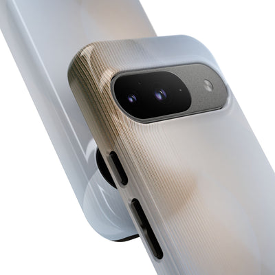 White Tough Phone Case for Google Pixel - Frosted Ribbed Sphere