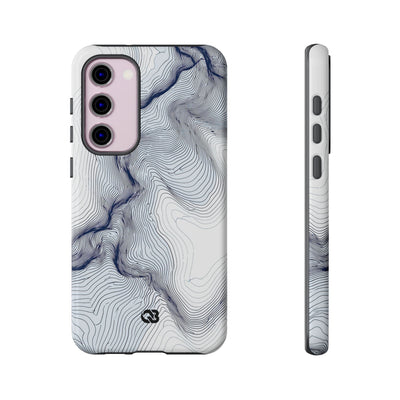 White Tough Phone Case for Samsung - Nordic Ridge Topo