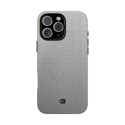 Grey Tough Phone Case for iPhone - Chrome Mesh Warp