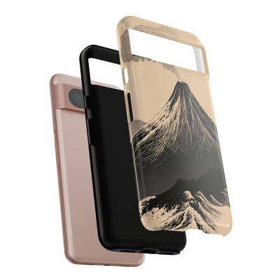 Beige Tough Phone Case for Google Pixel - Obsidian Ink Summit
