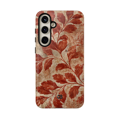 Terracotta Botanical Fresco · Tough Phone Case for Samsung · Red