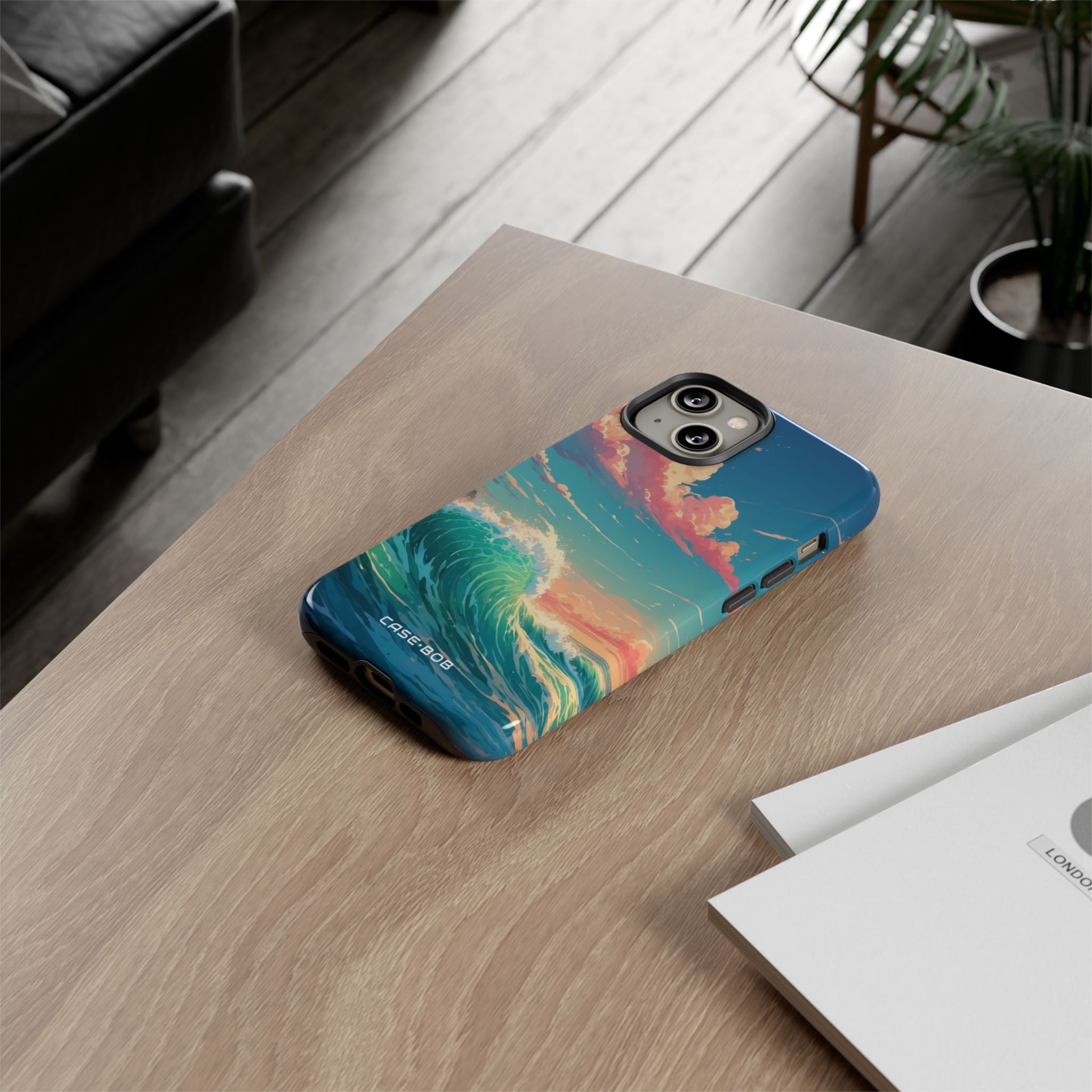 Turquoise Curl iPhone 14 Case - Tough