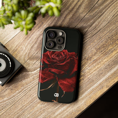 Crimson Noir Rose · Tough Phone Case for iPhone · Black