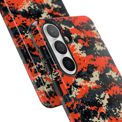Signal Pixel Camo · Tough Phone Case for Samsung · Orange
