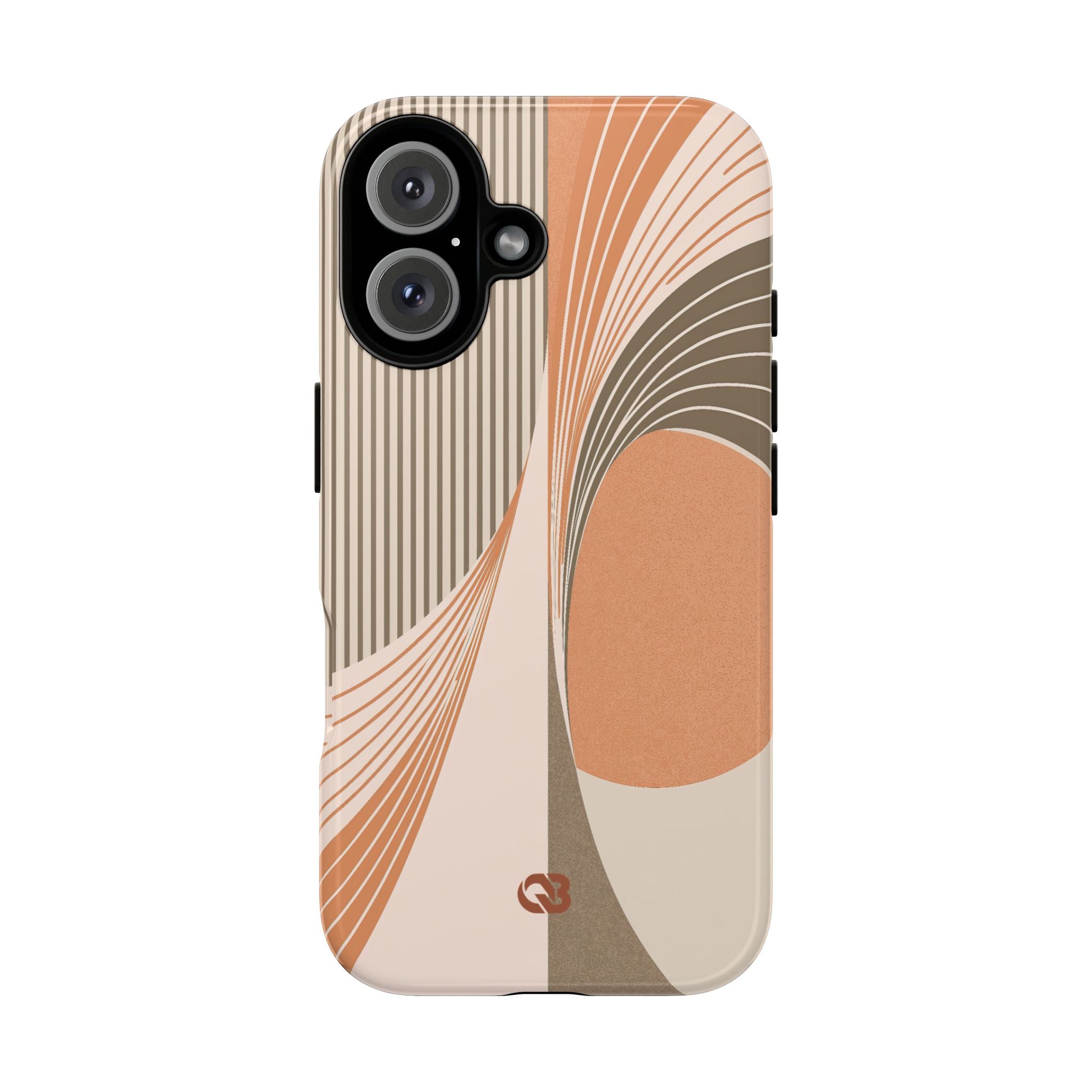 Orange Tough Phone Case for iPhone - Desert Arc Horizon