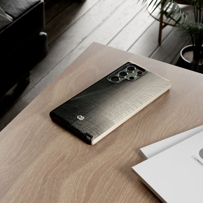 Beige Tough Phone Case for Samsung - Brutalist Graphite Grid
