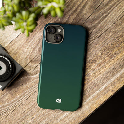 Green Tough Phone Case for iPhone - Midnight Pine Horizon