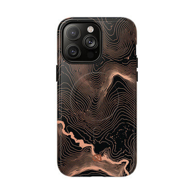 Orange Tough 2.0 Magsafe Phone Case for iPhone - Salmon Ridge Topo