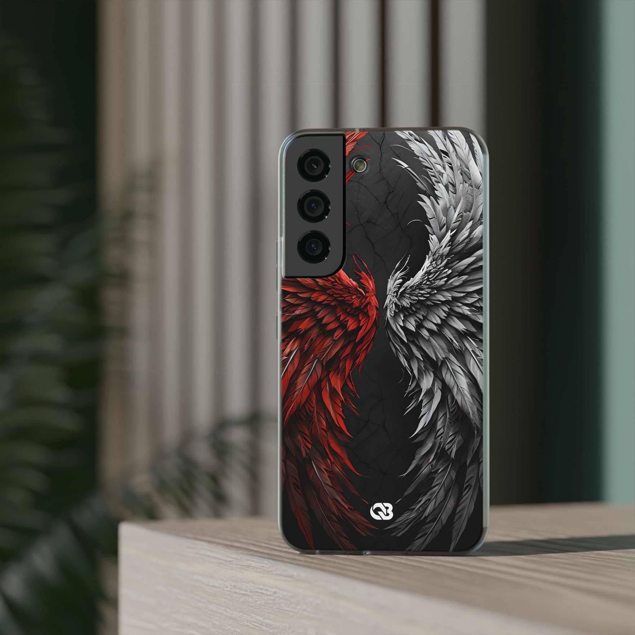 Split Crimson Wing · Soft Phone Case for Samsung