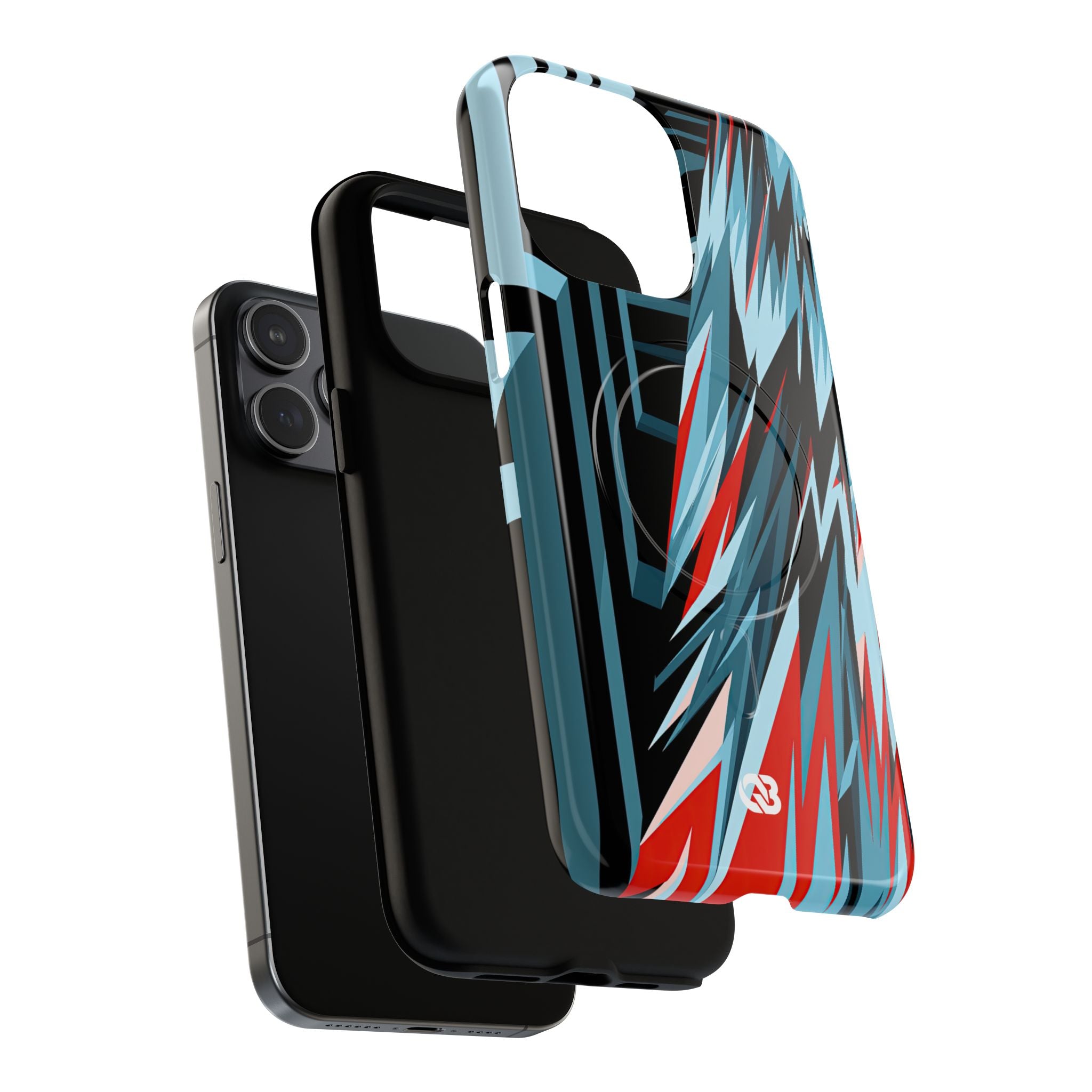 Blue Tough 2.0 Magsafe Phone Case for iPhone - Glitch Peak Cyan
