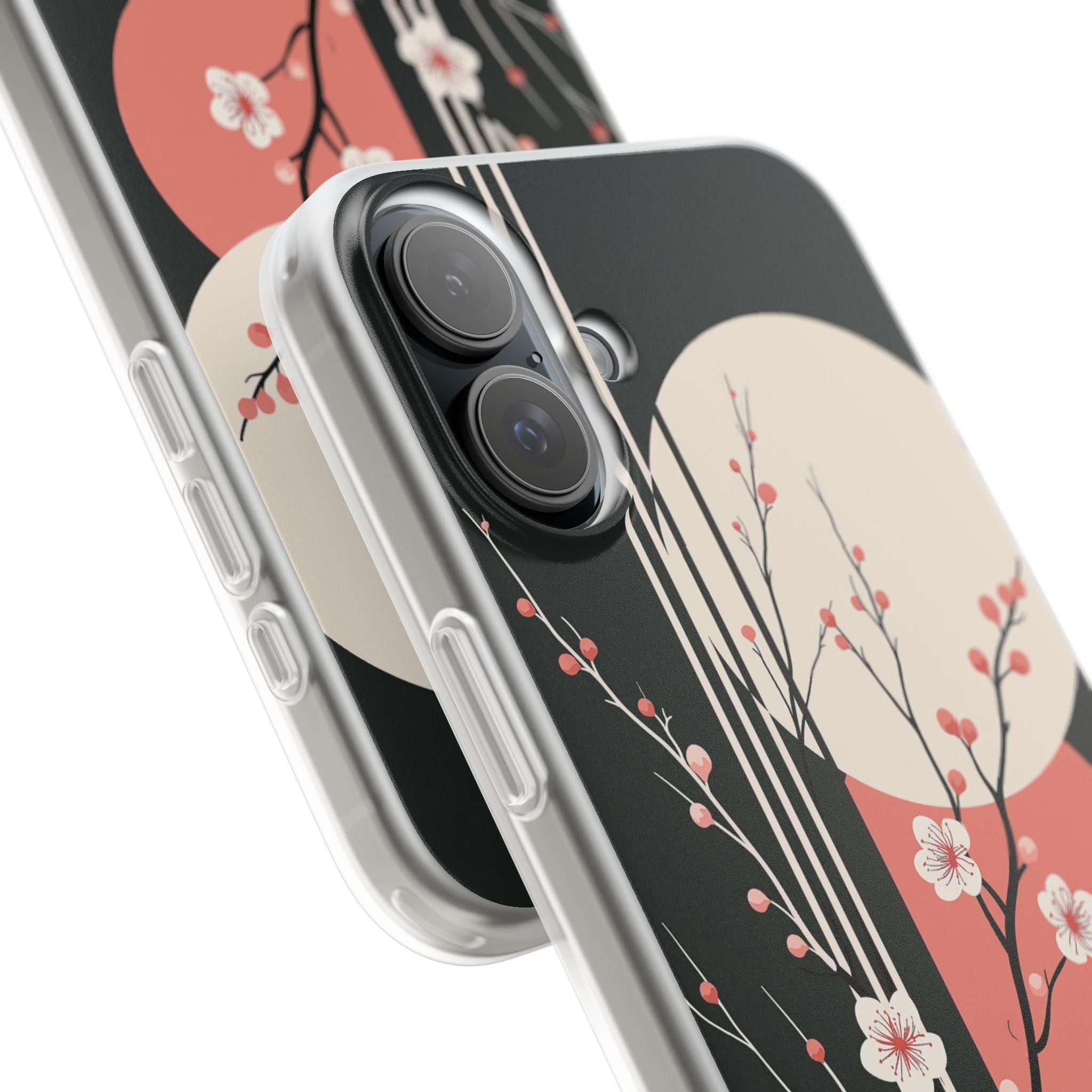 Black Lite Phone Case for iPhone - Kyoto Midnight Blossom