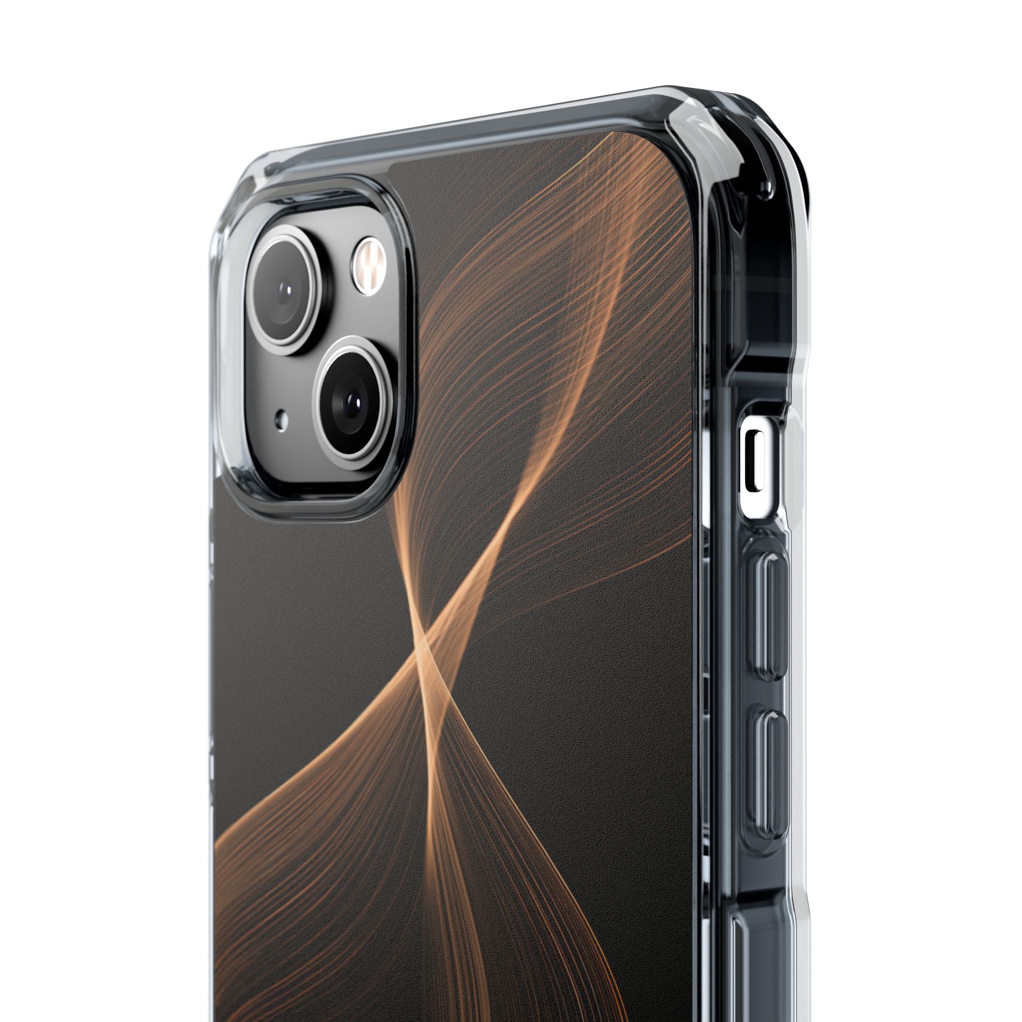 Brown Impact MagSafe Phone Case for iPhone - Copper Silk Wave