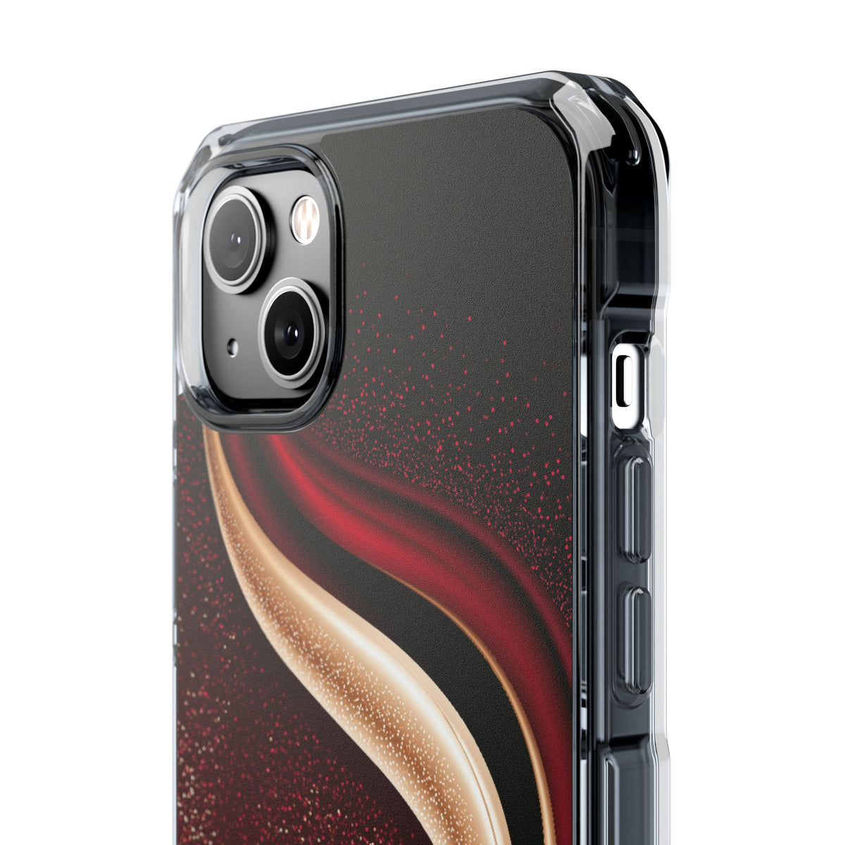 Gilded Crimson Flow · Clear Impact Magnetic Phone Case for iPhone · Red