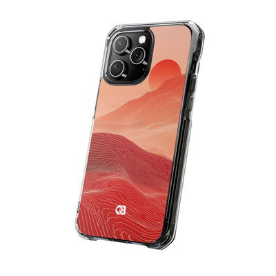 Red Impact MagSafe Phone Case for iPhone - Crimson Ridge Lines