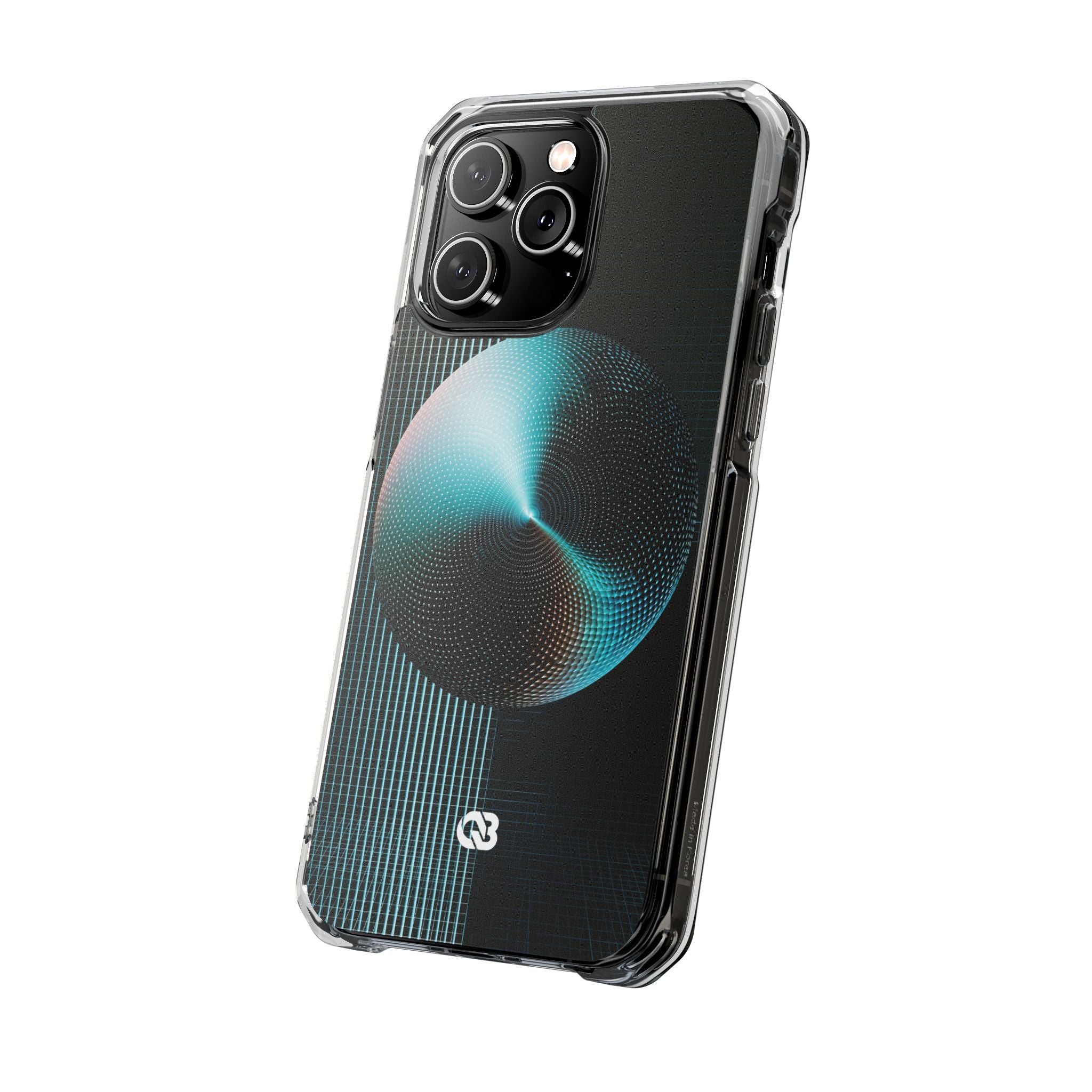 Blue Impact MagSafe Phone Case for iPhone - Cyan Vector Sphere