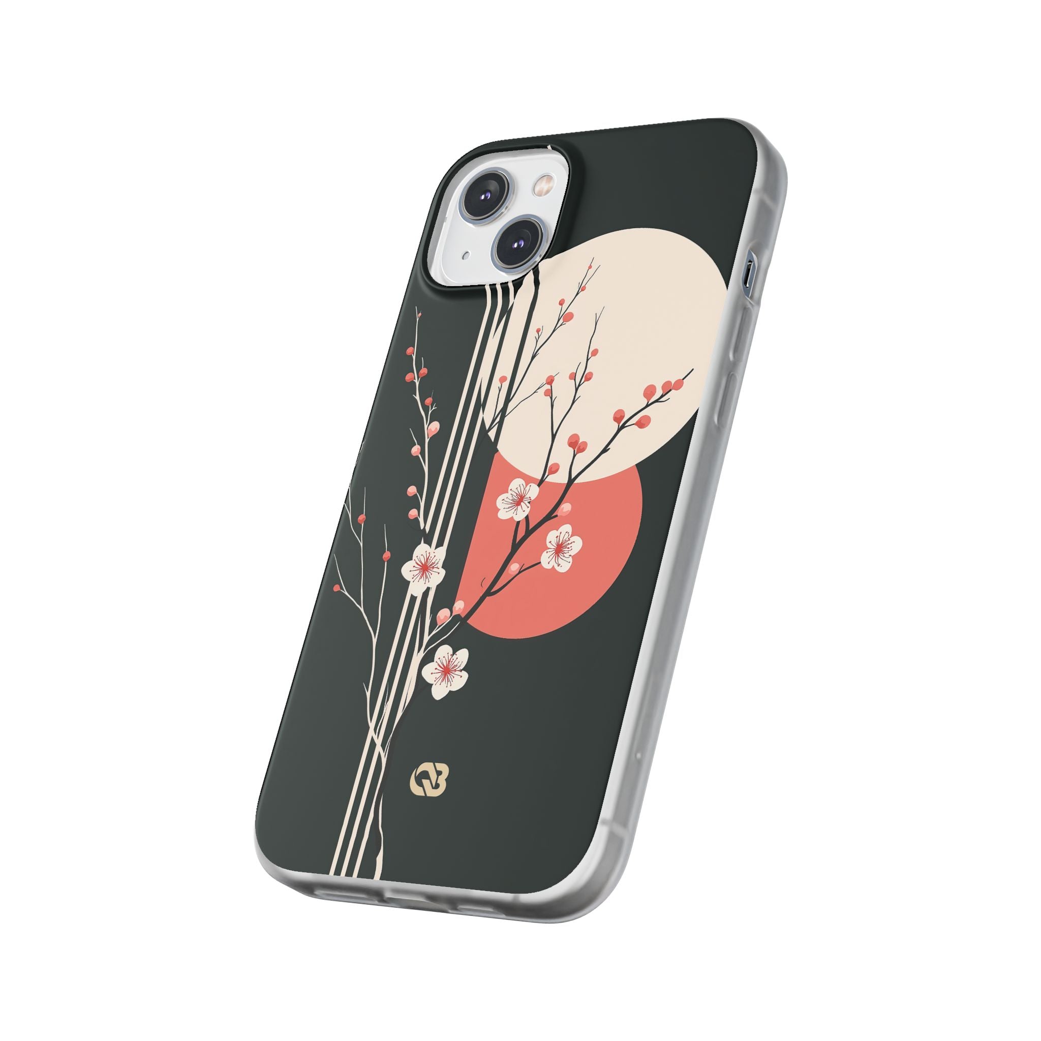 Black Lite Phone Case for iPhone - Kyoto Midnight Blossom