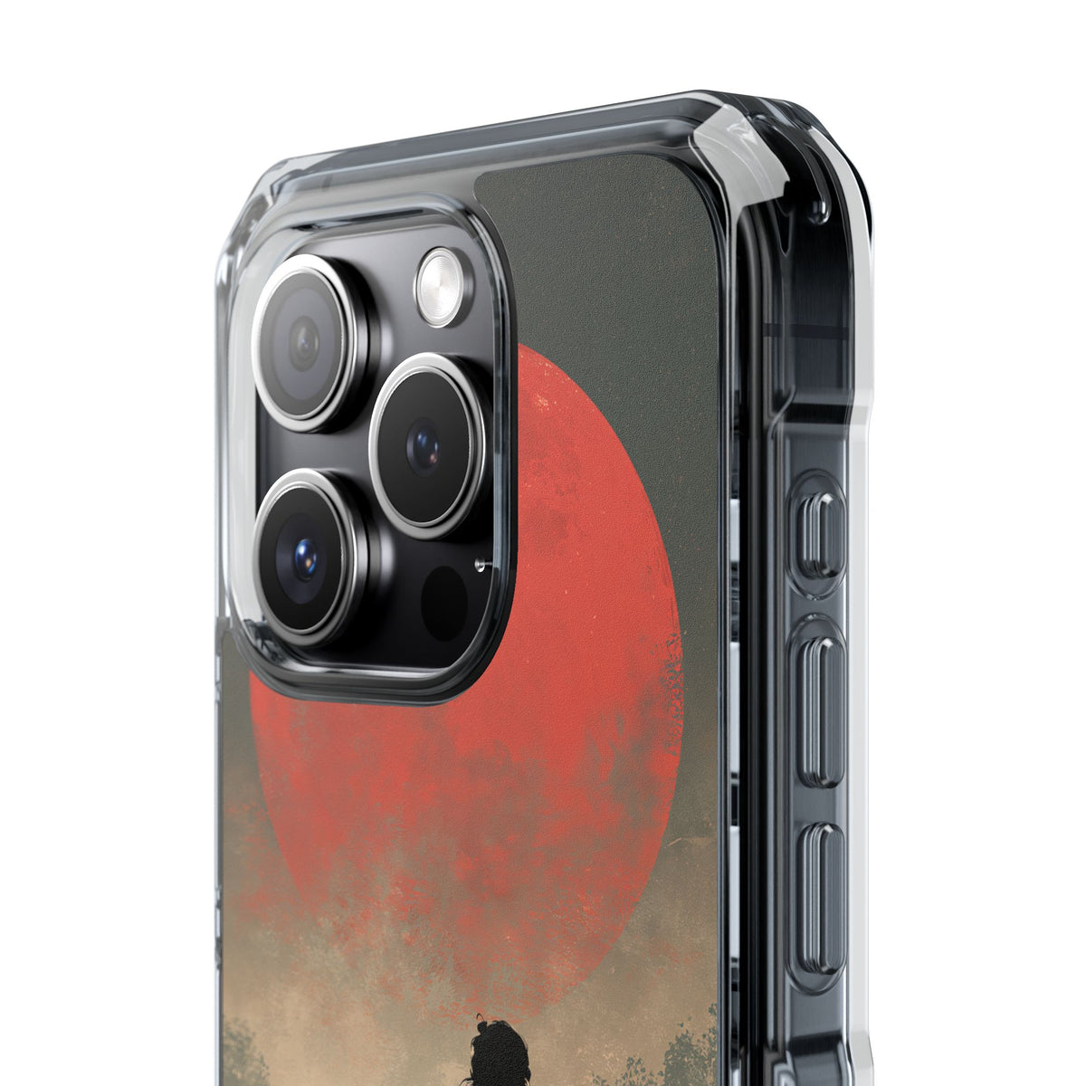 Crimson Moon Ronin · Clear Impact Magnetic Phone Case for iPhone · Red