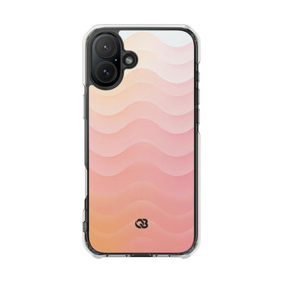 Blush Horizon Waves · Clear Impact Magnetic Phone Case for iPhone · Pink