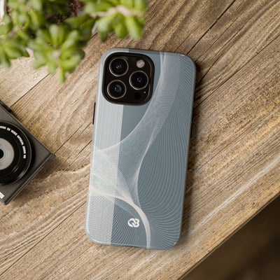 Grey Tough Phone Case for iPhone - Slate Mesh Horizon