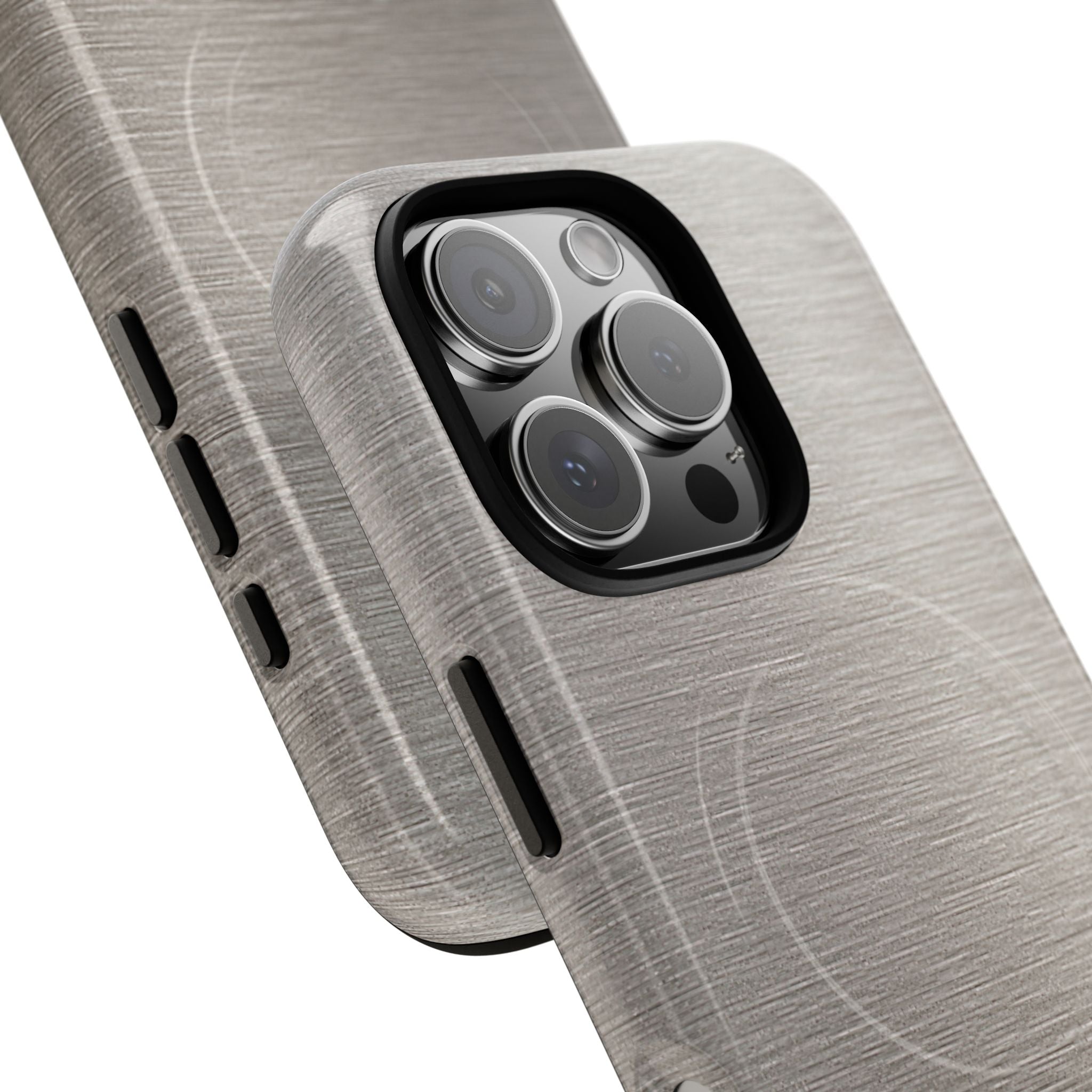Grey Tough 2.0 Magsafe Phone Case for iPhone - Brushed Nickel Linen