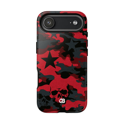 Crimson Skull Camo · Tough Phone Case for iPhone · Red