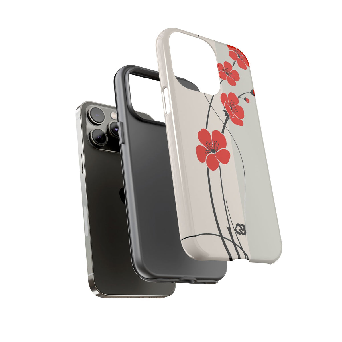 Scarlet Bloom Minimal · Tough Phone Case for iPhone · Red