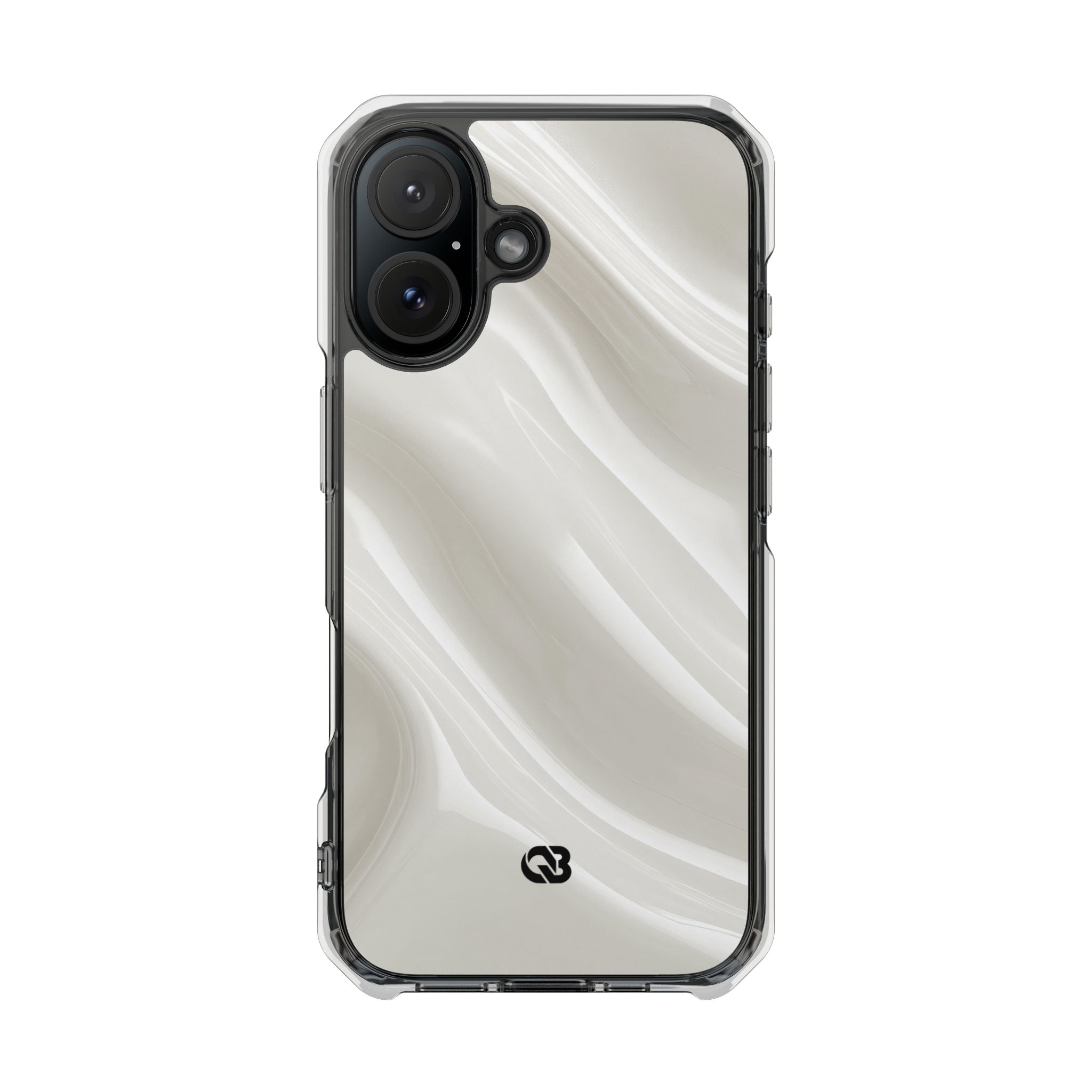 White Impact MagSafe Phone Case for iPhone - Polished Ivory Wave