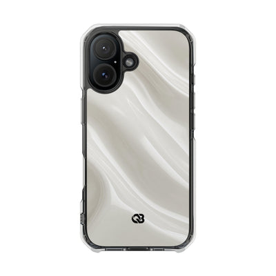 White Impact MagSafe Phone Case for iPhone - Polished Ivory Wave