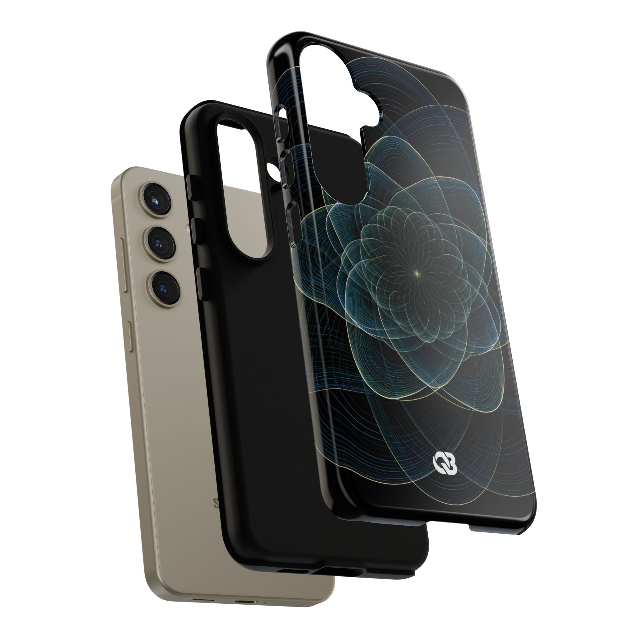 Blue Tough Phone Case for Samsung - Celestial Wireframe Bloom