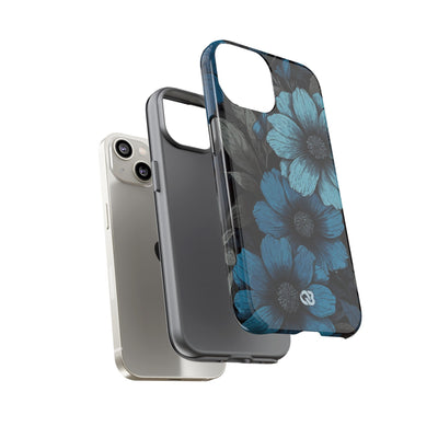 Obsidian Blue Petals · Coque de téléphone Tough pour iPhone