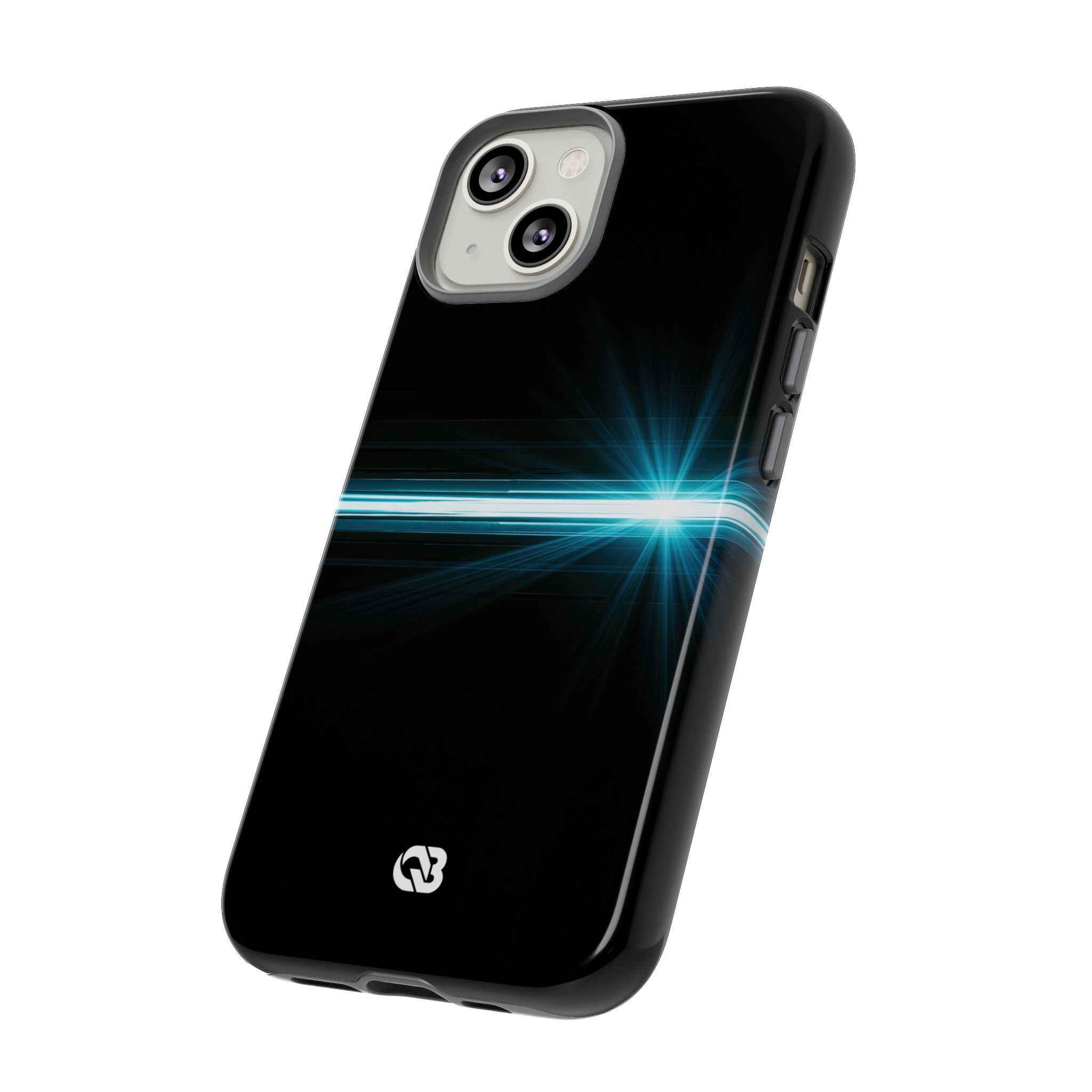 Blue Tough Phone Case for iPhone - Electric Cyan Ray