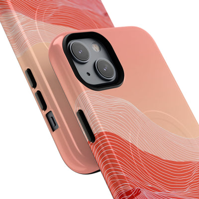 Red Tough 2.0 Magsafe Phone Case for iPhone - Crimson Ridge Contour