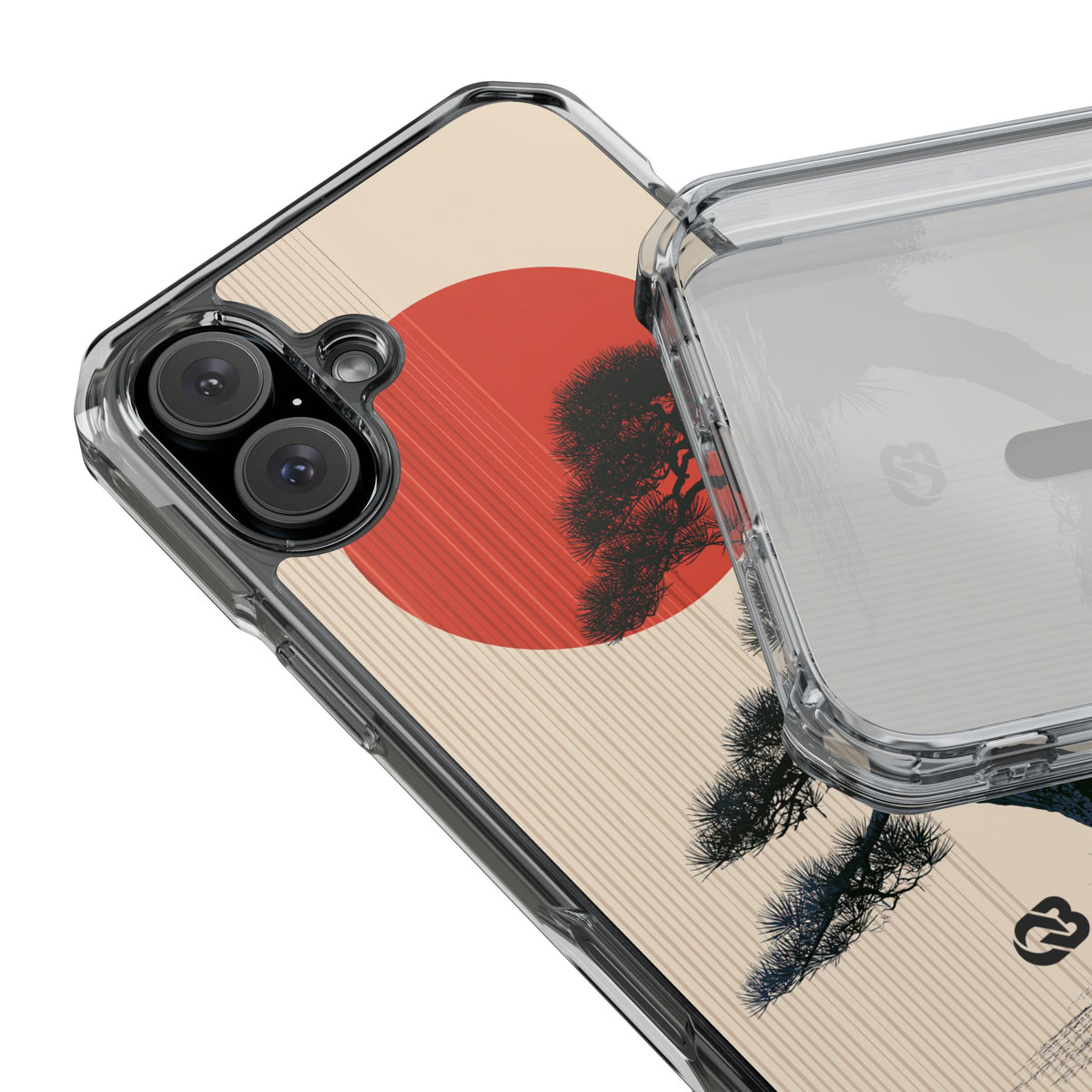 Crimson Sun Bonsai · Clear Impact Magnetic Phone Case for iPhone ·  Beige