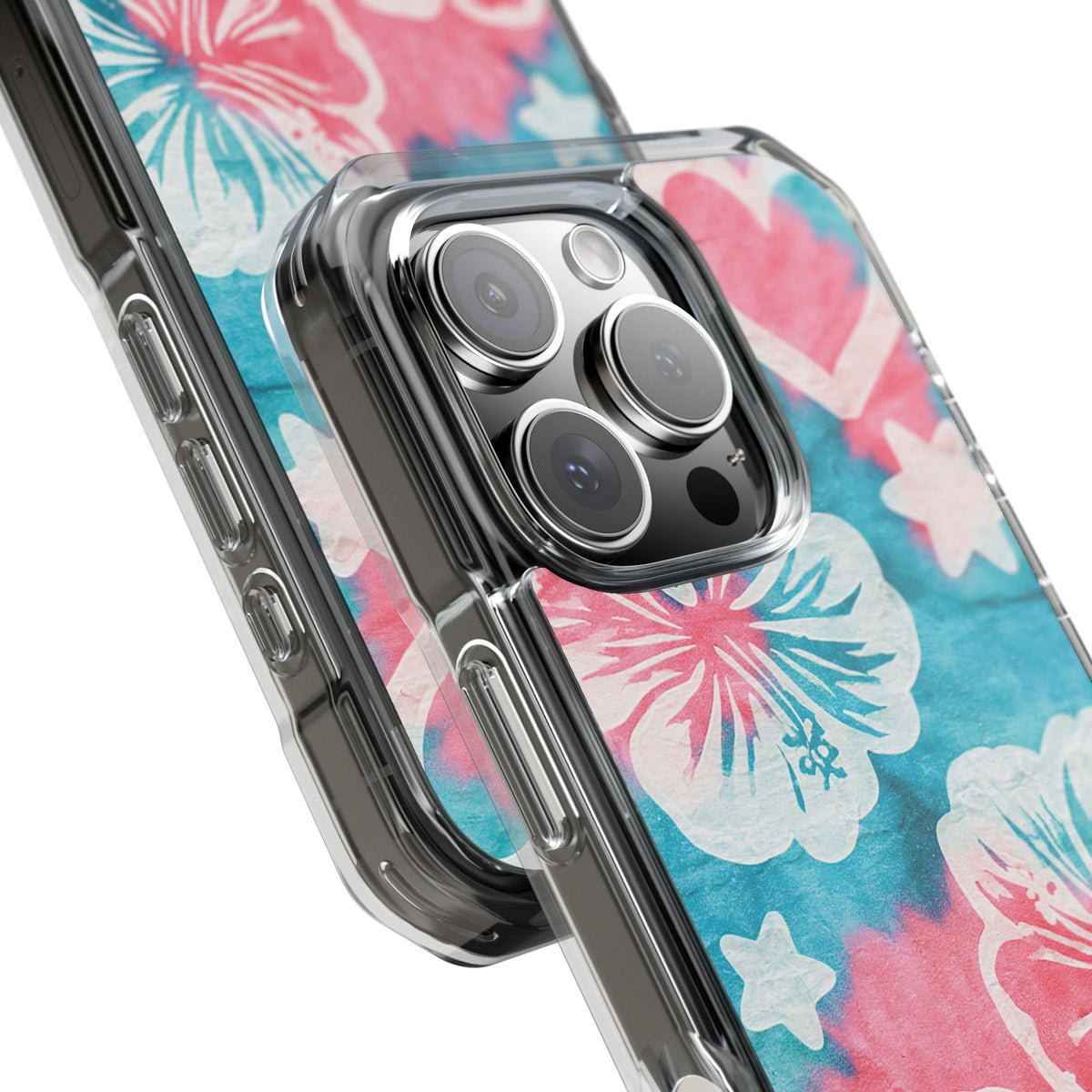 Tropical Hibiscus Bloom · Clear Impact Magnetic Phone Case for iPhone · Teal