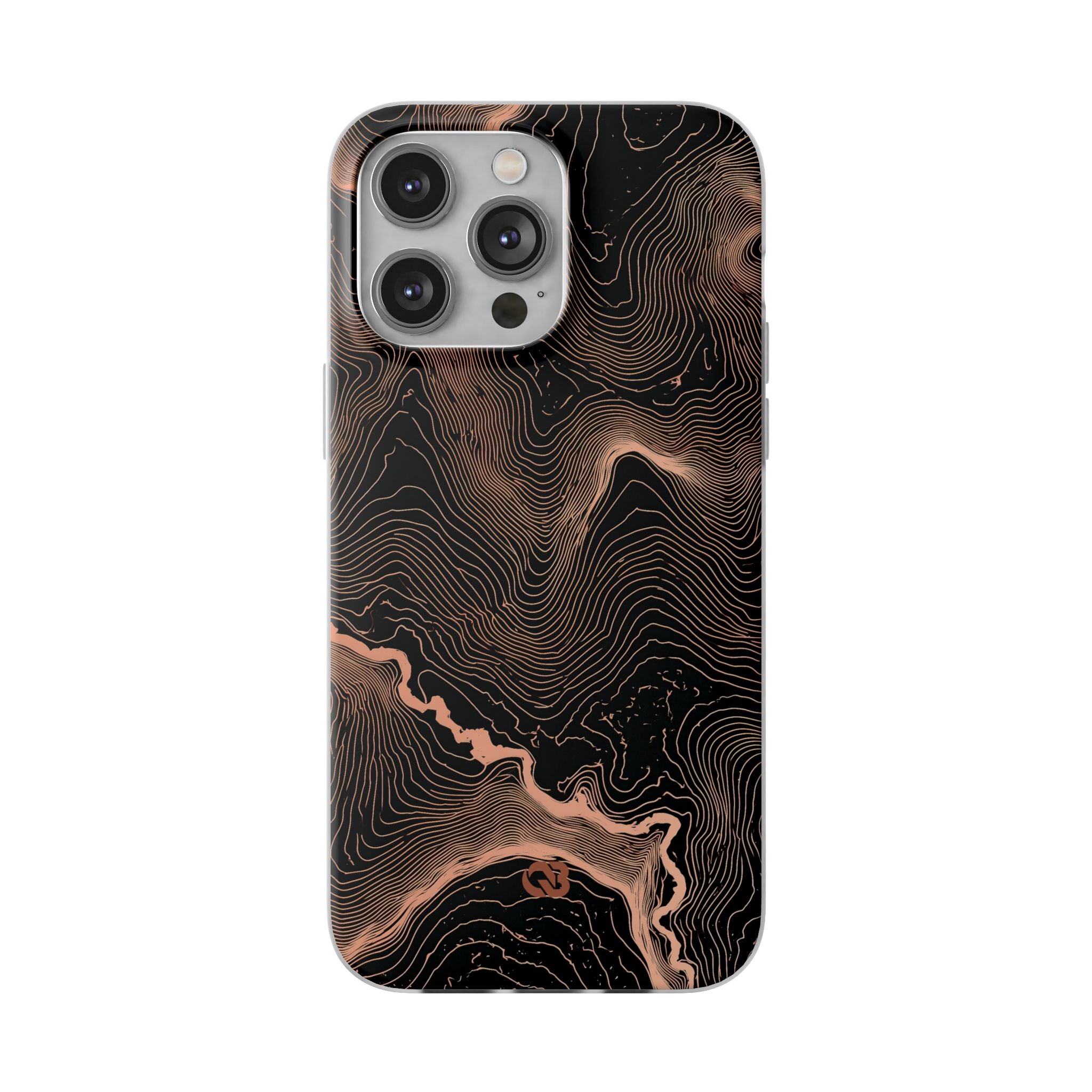 Orange Lite Phone Case for iPhone - Salmon Ridge Topo