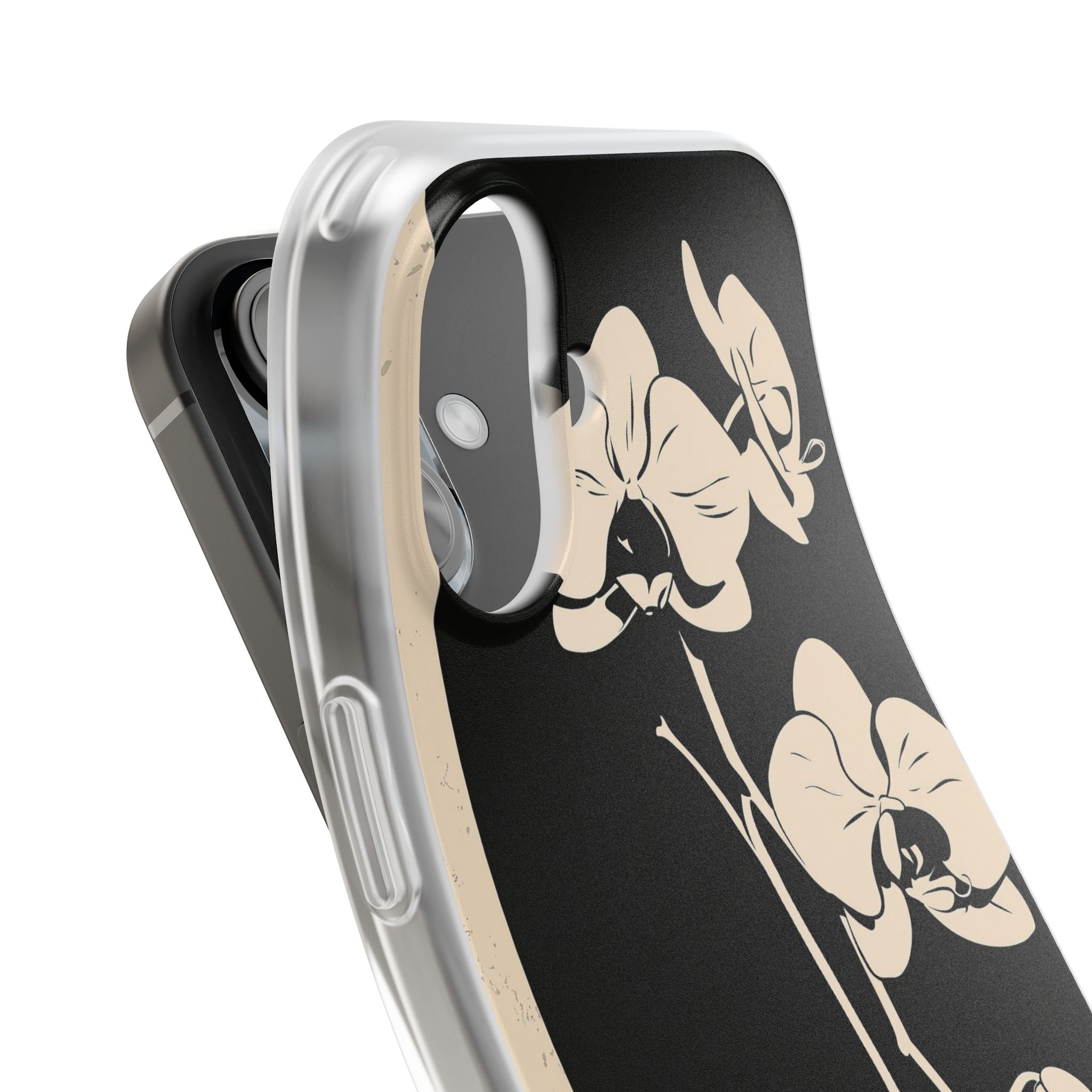 Black Lite Phone Case for iPhone - Obsidian Bone Orchid