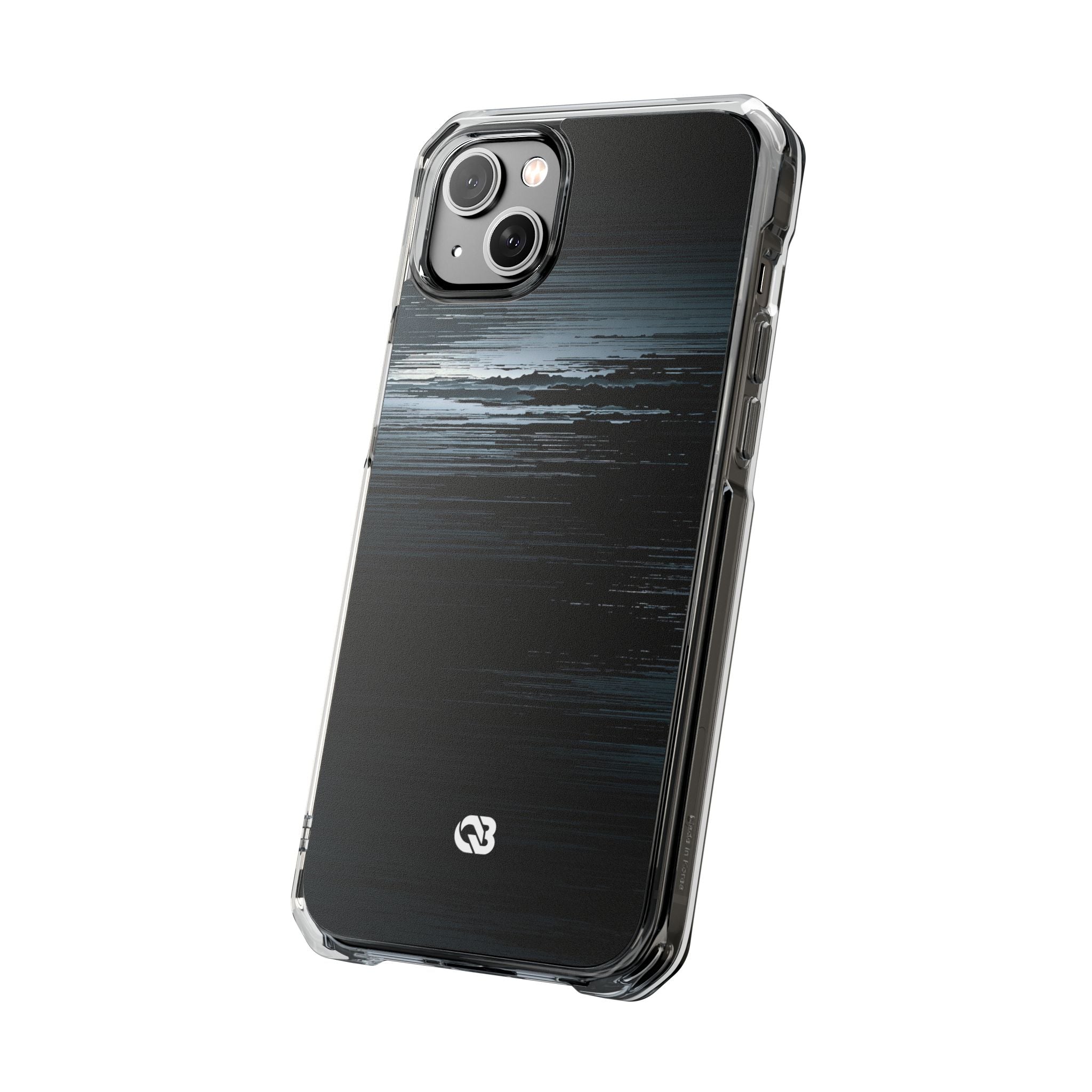 Black Impact MagSafe Phone Case for iPhone - Frozen Signal Glitch