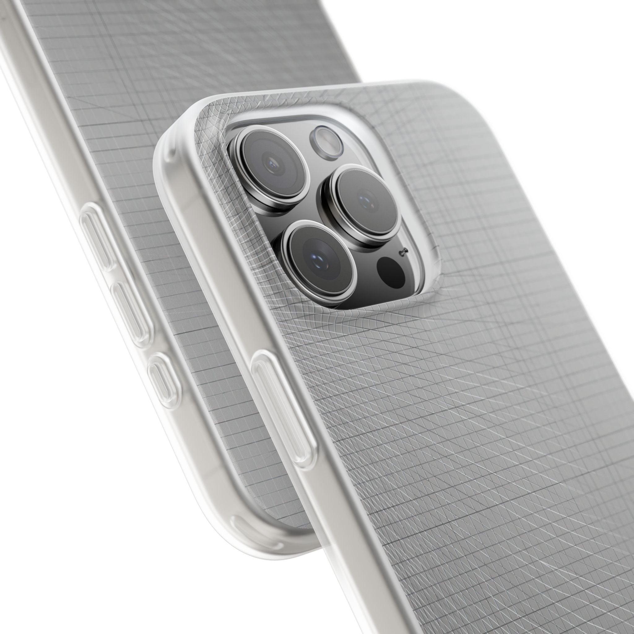 Grey Lite Phone Case for iPhone - Chrome Mesh Warp