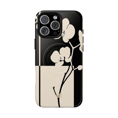 Beige Tough 2.0 Magsafe Phone Case for iPhone - Nocturnal Orchid Frame