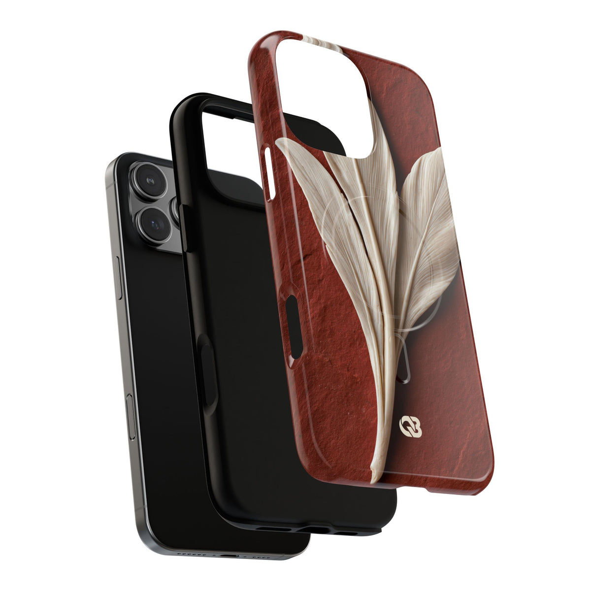 Carved Ivory Plume · Tough 2.0 Magnetic Phone Case for iPhone · Red