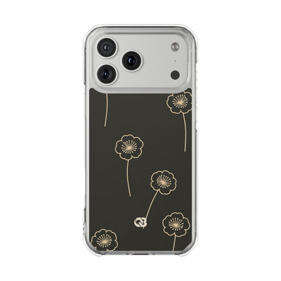 Black Impact MagSafe Phone Case for iPhone - Obsidian Sand Petals