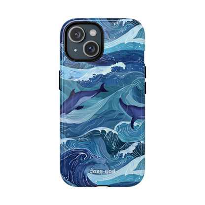 Dolphin Waves iPhone 15 Case - Tough+