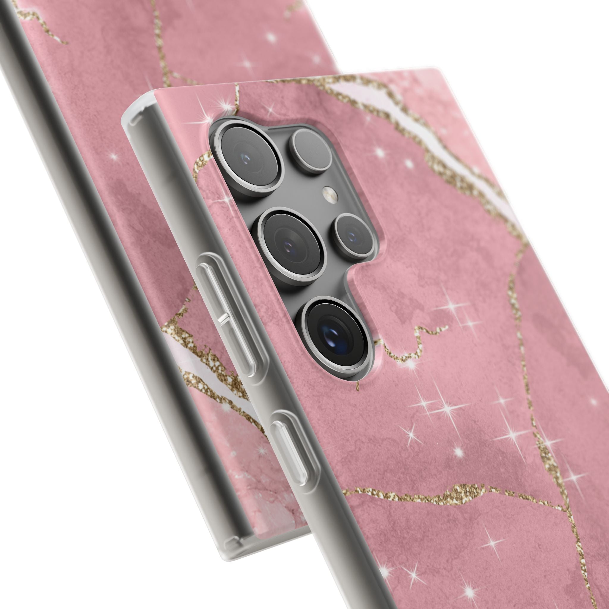 Rose Sparkle Marble · Soft Phone Case for Samsung