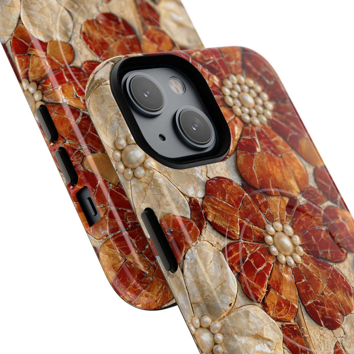 Carnelian Pearl Bloom · Tough 2.0 Magnetic Phone Case for iPhone · Orange