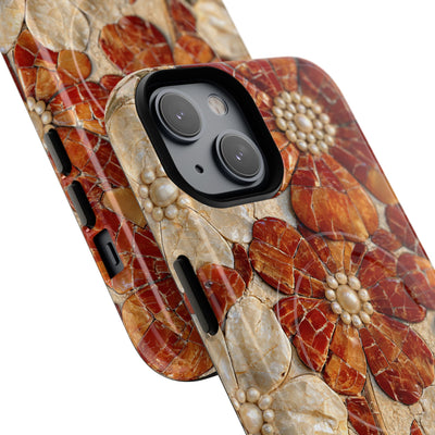 Carnelian Pearl Bloom · Tough 2.0 Magnetic Phone Case for iPhone · Orange