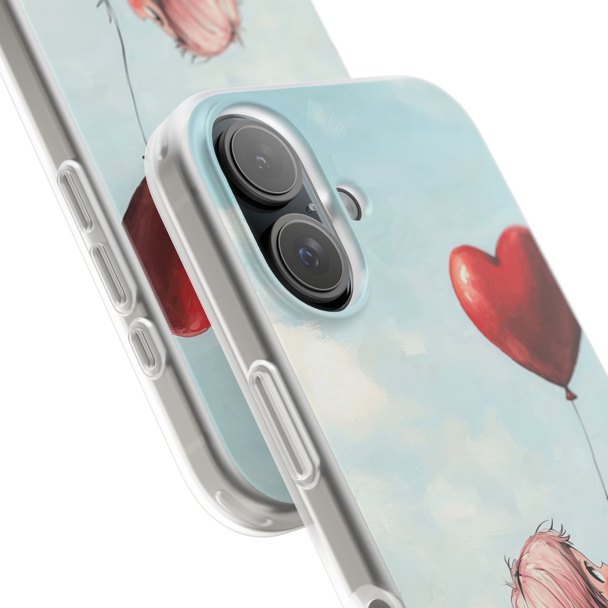 Heart Balloon Glow iPhone 16 Case - Soft